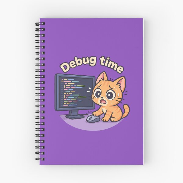 Item preview, Debug Time Cat Sticker designed and sold by Yuliya Brush.