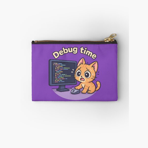 Item preview, Debug Time Cat Sticker designed and sold by Yuliya Brush.
