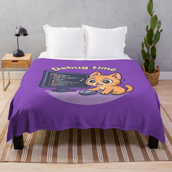 Item preview, Debug Time Cat Sticker designed and sold by Yuliya Brush.