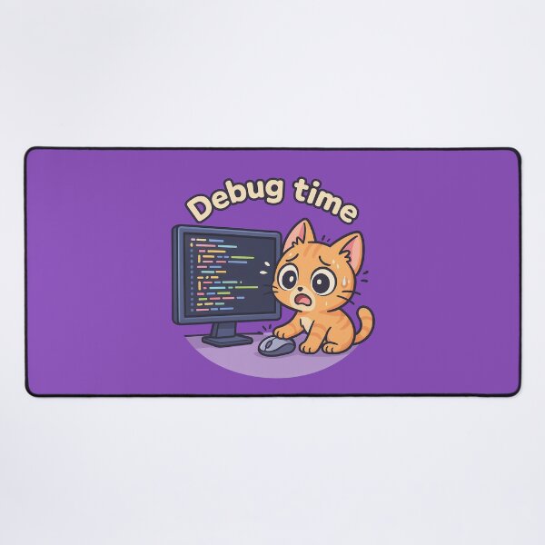 Item preview, Debug Time Cat Sticker designed and sold by Yuliya Brush.