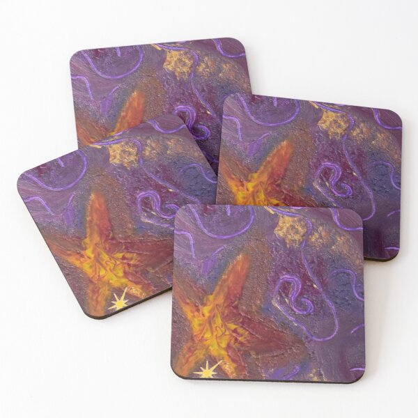 Item preview, whimsical purple and golden star design -  phone case/pillow/sticker and more designed and sold by iheartpixies.