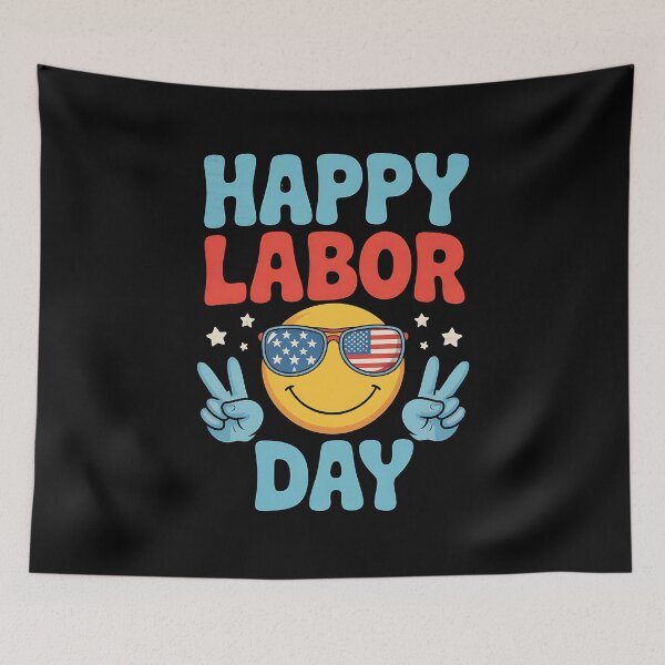 Item preview, Happy Labor Day American flag designed and sold by BakeryDozen.