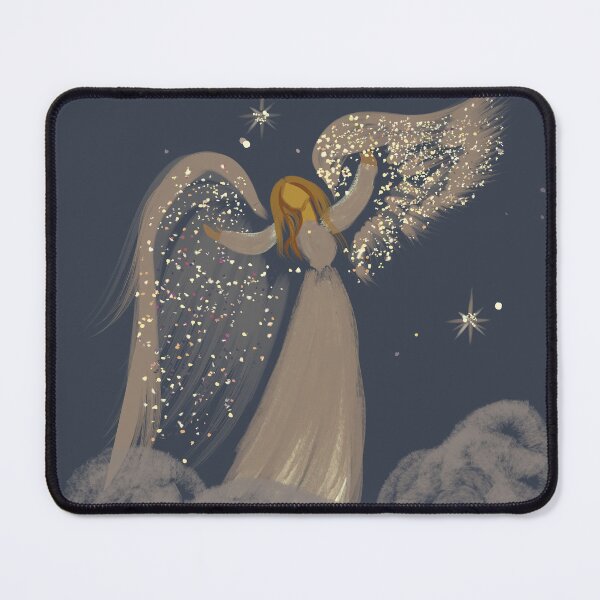 Item preview, Christmas Theme Collection Angel with star glitter dot on the midnight sky designed and sold by Miza Drops.