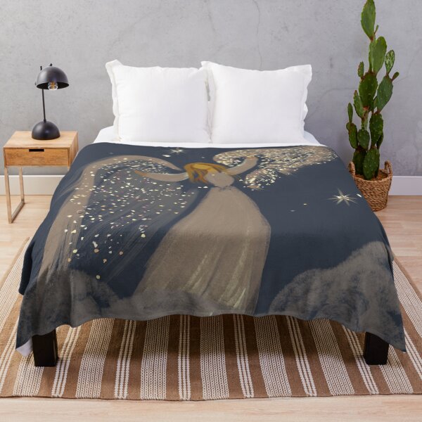 Item preview, Christmas Theme Collection Angel with star glitter dot on the midnight sky designed and sold by Miza Drops.