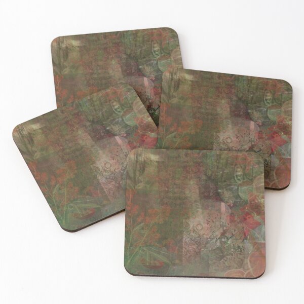 Item preview, red and green collage whimsical design - phone case/pillow/sticker and more designed and sold by iheartpixies.
