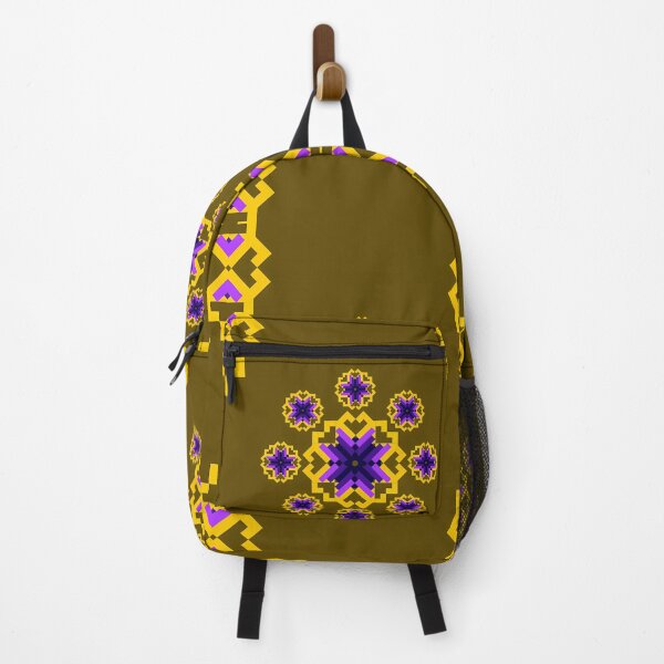 Item preview, Earthy Amethyst & Gold Ethnic Pixel Seamless Pattern designed and sold by Khwanchai.
