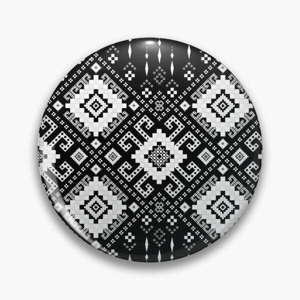 Item preview, Monochrome Tribal Pixel Border Seamless Pattern designed and sold by Khwanchai.