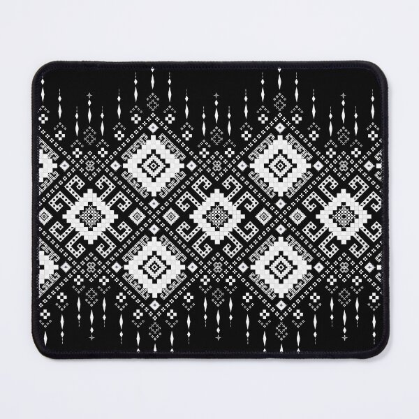 Item preview, Monochrome Tribal Pixel Border Seamless Pattern designed and sold by Khwanchai.