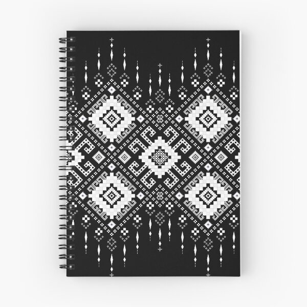 Item preview, Monochrome Tribal Pixel Border Seamless Pattern designed and sold by Khwanchai.