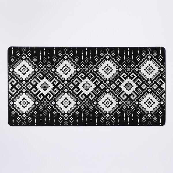 Item preview, Monochrome Tribal Pixel Border Seamless Pattern designed and sold by Khwanchai.