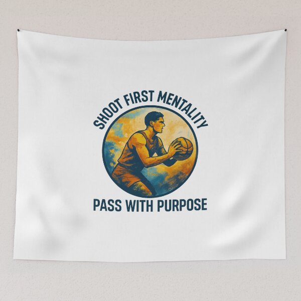 Item preview, Shoot First Mentality - Pass with Purpose - Basketball designed and sold by inkNext.