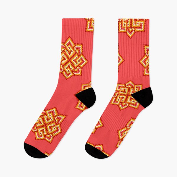 Item preview, Vibrant Coral Sunset Ethnic Pixel Seamless Pattern designed and sold by Khwanchai.
