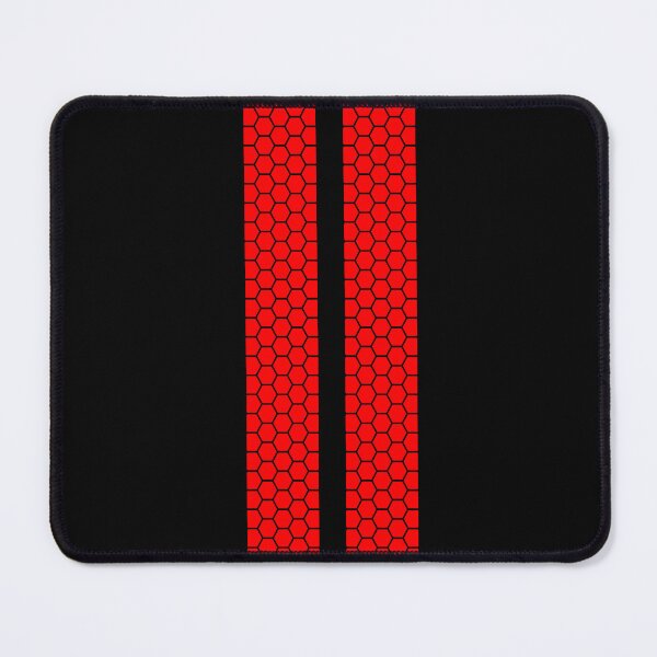 Item preview, Dual Racing Stripes, Honeycomb Pattern (Red On Black) designed and sold by Racing Stripes Only.