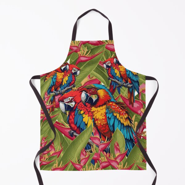 Item preview, Vibrant Macaw Parrot Seamless Pattern, Tropical Heliconia Background designed and sold by Dailyprintstyle.
