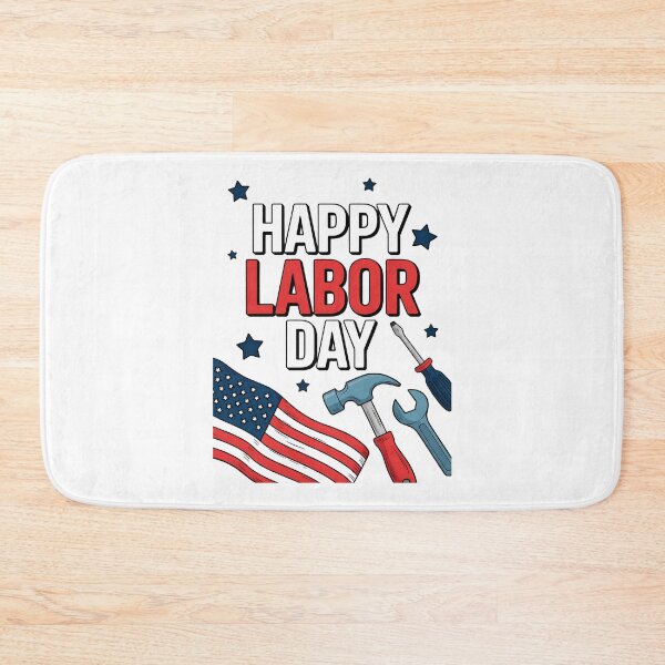 Item preview, Happy Labor Day Worker Labor Day Decoration American Flag US designed and sold by BakeryDozen.