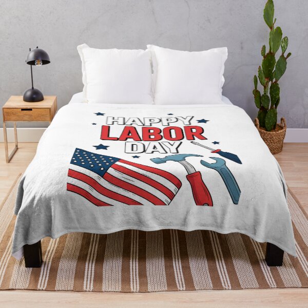 Item preview, Happy Labor Day Worker Labor Day Decoration American Flag US designed and sold by BakeryDozen.