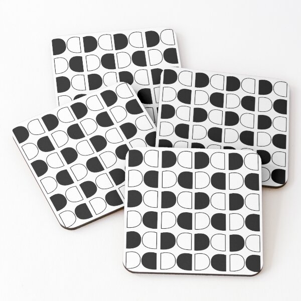 Item preview, Geometric Black and White Half Circle designed and sold by Nisha Prabhu.