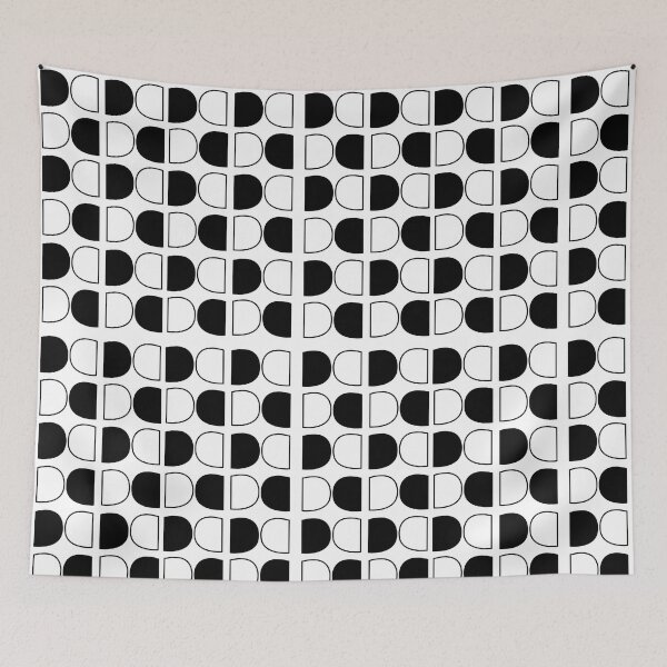 Item preview, Geometric Black and White Half Circle designed and sold by Nisha Prabhu.