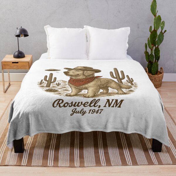 Item preview, Cowboy Dog in Roswell Desert with UFO – Vintage Western Alien Art designed and sold by Sonchai Paladsai.