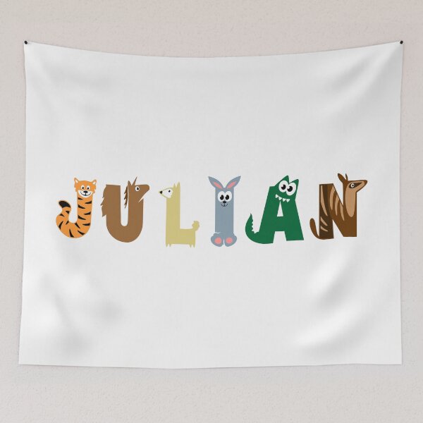 Item preview, Julian Name Animal Letters designed and sold by your-name-hero.