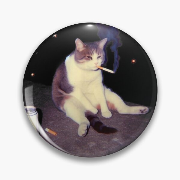 Item preview, Smoking Cat Meme Shirt – Funny Cigarette Kitten Brainrot Tee designed and sold by LizzyKeiko.