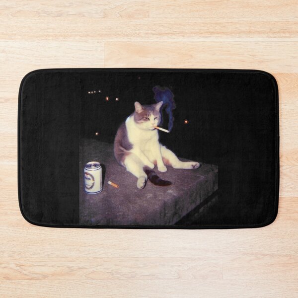 Item preview, Smoking Cat Meme Shirt – Funny Cigarette Kitten Brainrot Tee designed and sold by LizzyKeiko.