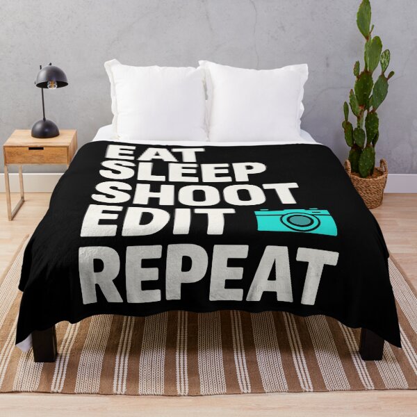 Item preview, Eat Sleep Shoot Edit Repeat Graphic T-Shirt for Photographers designed and sold by ThreadQuirk.