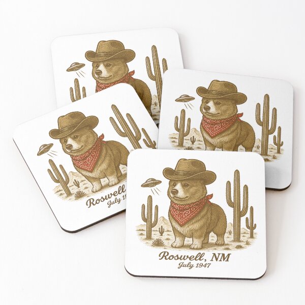Item preview, Cowboy Corgi UFO Encounter in Roswell Desert designed and sold by Sonchai Paladsai.