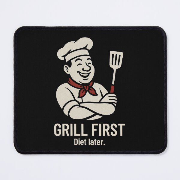 Item preview, Grill First. Diet Later. Funny Anti-Diet designed and sold by Anniko Art Studio.