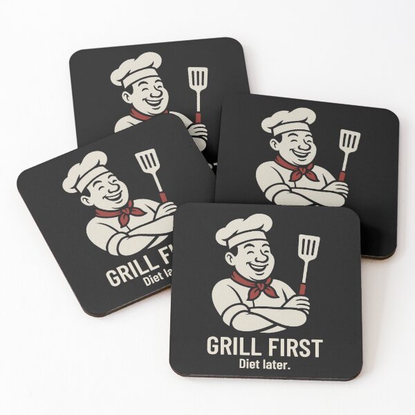 Item preview, Grill First. Diet Later. Funny Anti-Diet designed and sold by Anniko Art Studio.