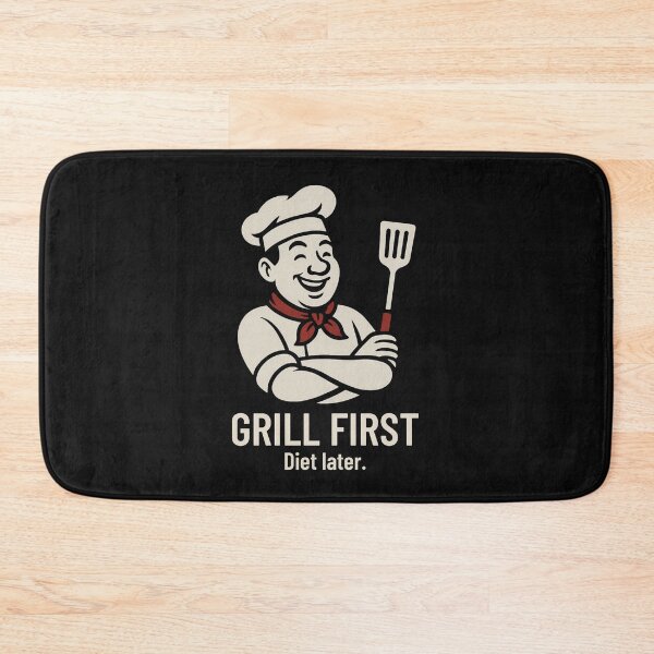 Item preview, Grill First. Diet Later. Funny Anti-Diet designed and sold by Anniko Art Studio.