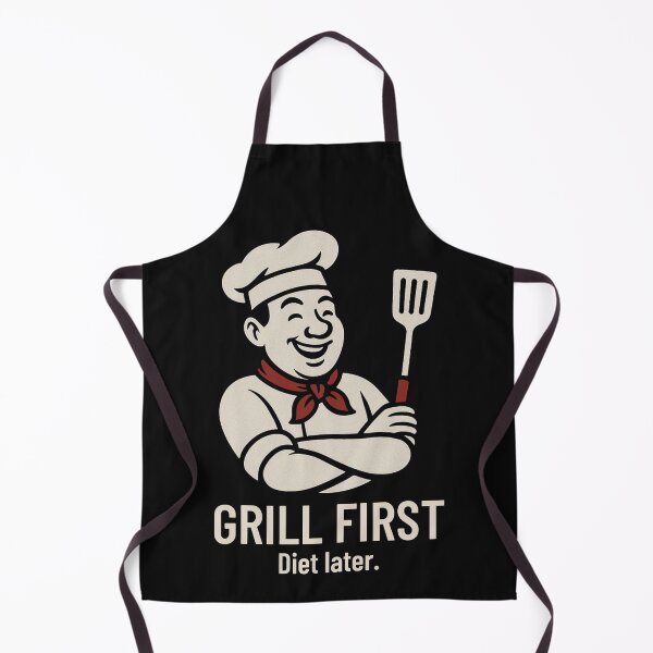 Item preview, Grill First. Diet Later. Funny Anti-Diet designed and sold by Anniko Art Studio.