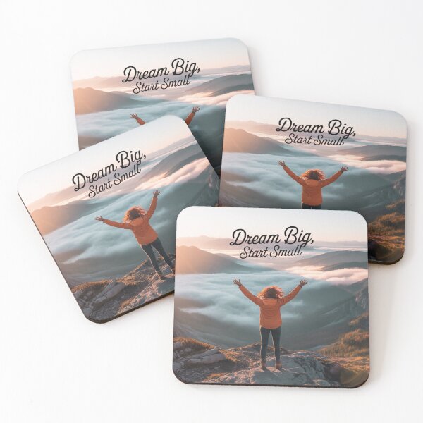 Item preview, Dream Big, Start Small – Inspirational Sunrise Mountain Art designed and sold by 001Haiba.