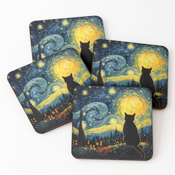 Item preview, Starry Night Cat – Van Gogh Style Art for Cat Lovers designed and sold by JayceTucker89.