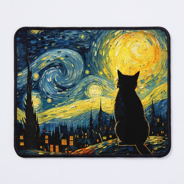 Item preview, Starry Night Cat – Van Gogh Style Art for Cat Lovers designed and sold by JayceTucker89.