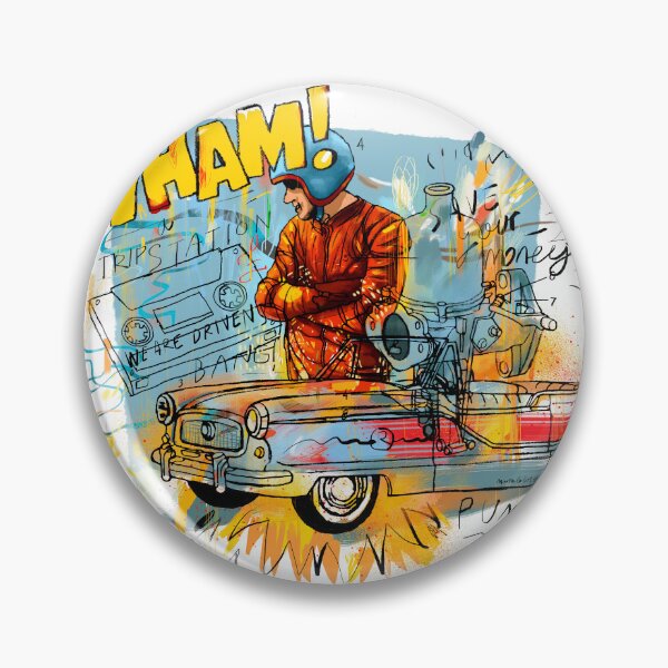 Item preview, Wham! – Retro Pop Art Character with Classic Car designed and sold by Matalobos /  Retro Art & Classic Machines.