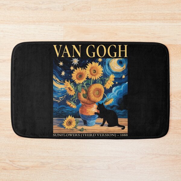 Item preview, Van Gogh Cat & Sunflowers – 1888 Tribute Art designed and sold by JayceTucker89.