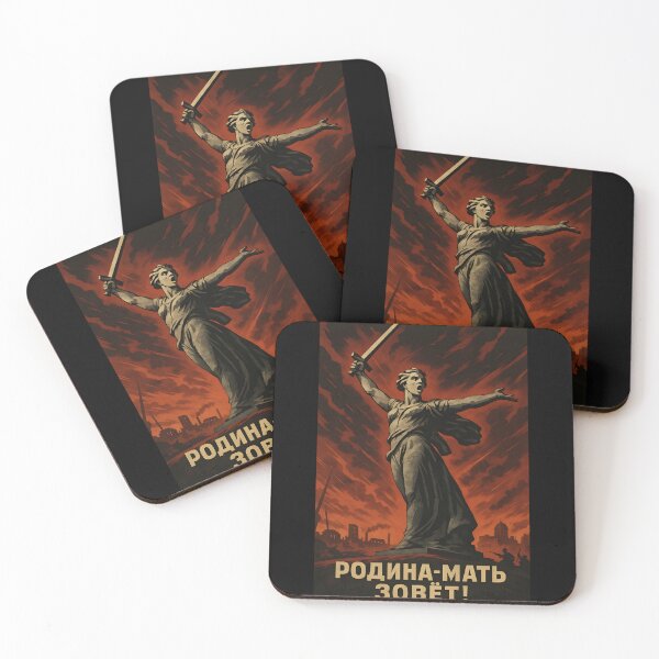 Item preview, The Motherland Calls Soviet Propaganda Style Art designed and sold by Uglyandcute.