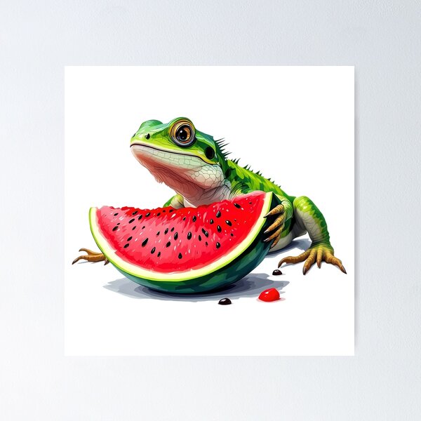 Item preview, A lizard eating watermelon designed and sold by DOG DESIGN.