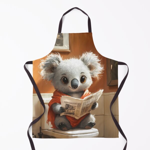 Item preview, Koala Bear Reading Newspaper Bathroom Morning Routine Charm designed and sold by Tokyonomad.