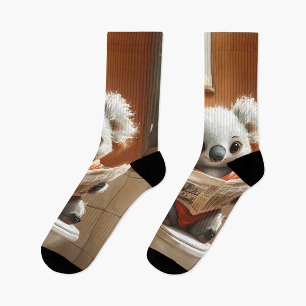 Item preview, Koala Bear Reading Newspaper Bathroom Morning Routine Charm designed and sold by Tokyonomad.