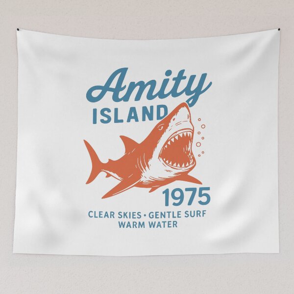 Item preview, Amity Island 1975 Shark Attack T-Shirt Retro Jaws-Inspired Beach Horror designed and sold by w1ckerman.