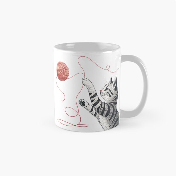 Item preview, Playful cat pawing at a ball of yarn designed and sold by DukeTheMagic.