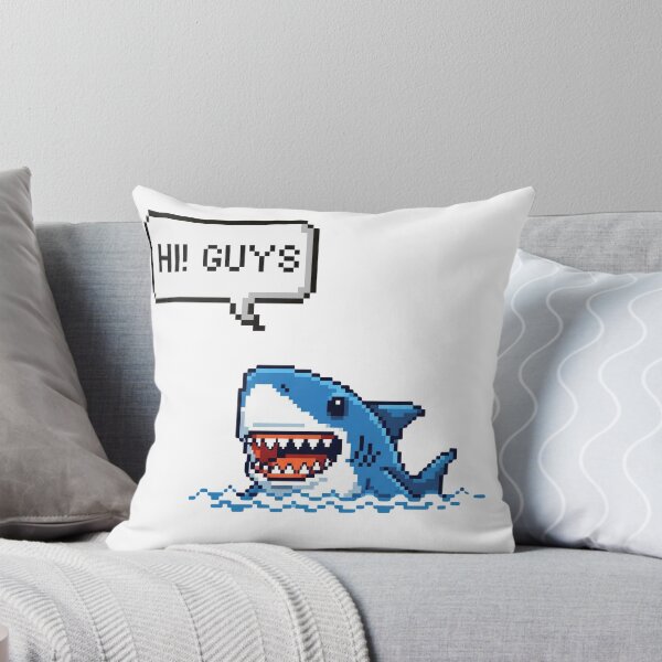 Item preview, Hi Guys – Cute Pixel Shark Greeting designed and sold by Pawandkin.