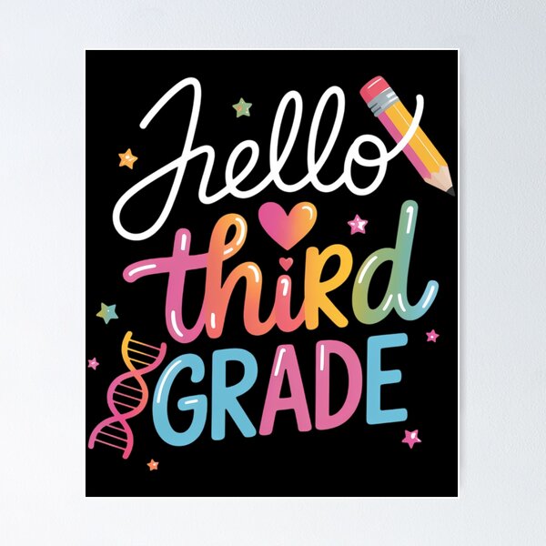 Item preview, Hello Third Grade Back To School designed and sold by brynatshop.