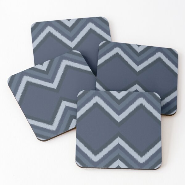 Item preview, Ikat blurred zigzag slate blue grey earth clay icy blue mist deep indigo designed and sold by zephstudoartist.