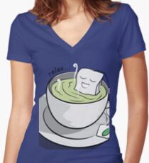 relax.. Women's Fitted V-Neck T-Shirt