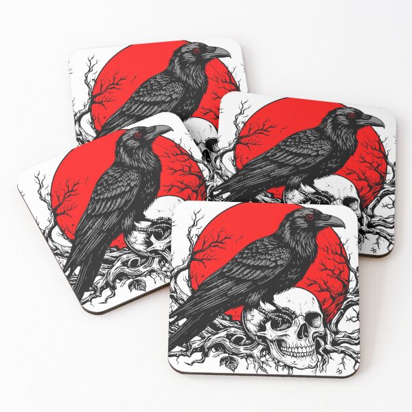 Item preview, Raven on Skull Beneath Blood Moon designed and sold by Artprintmaking.