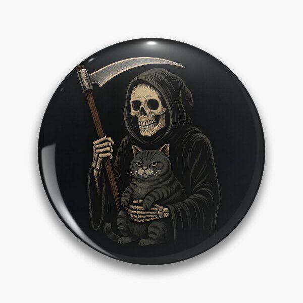 Item preview, Grim Reaper with Sassy Cat Companion designed and sold by Amr Siam.