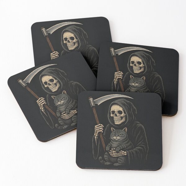 Item preview, Grim Reaper with Sassy Cat Companion designed and sold by Amr Siam.